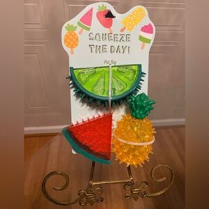 Puppy Squeaker Balls Colorful Fruit Shaped Grade Teeth Grind Pet Toys